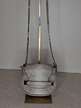 Grey Alligator Embossed Small Crossbody